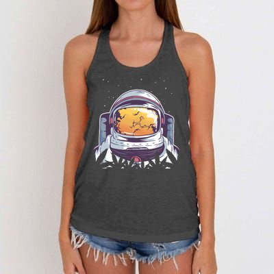 Weed Astronaut Women's Knotted Racerback Tank