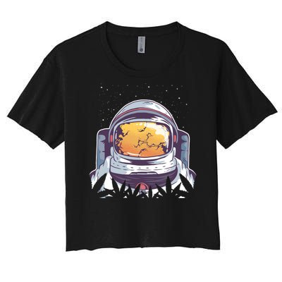 Weed Astronaut Women's Crop Top Tee