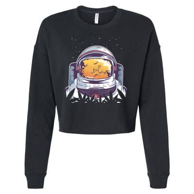 Weed Astronaut Cropped Pullover Crew