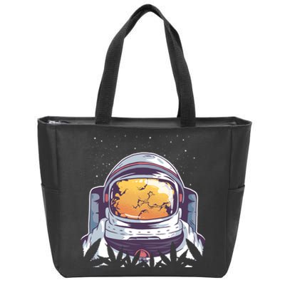 Weed Astronaut Zip Tote Bag