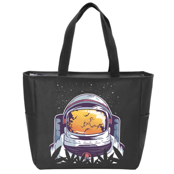 Weed Astronaut Zip Tote Bag