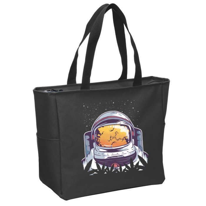 Weed Astronaut Zip Tote Bag