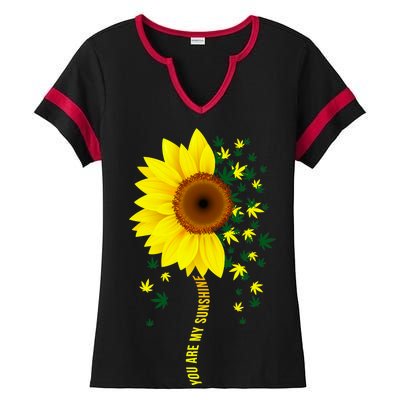 Weed Flower You Are My Sunshine Ladies Halftime Notch Neck Tee