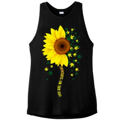 Weed Flower You Are My Sunshine Ladies PosiCharge Tri-Blend Wicking Tank