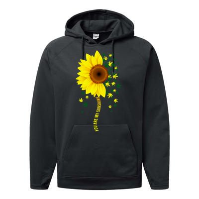 Weed Flower You Are My Sunshine Performance Fleece Hoodie