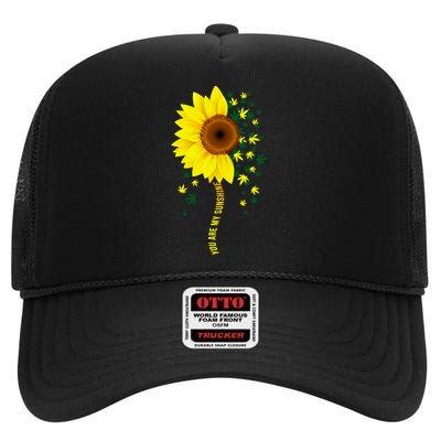 Weed Flower You Are My Sunshine High Crown Mesh Back Trucker Hat