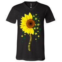 Weed Flower You Are My Sunshine V-Neck T-Shirt