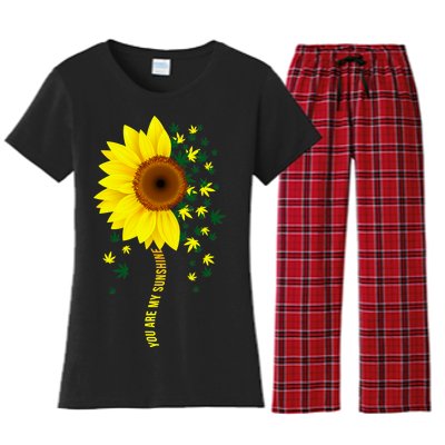 Weed Flower You Are My Sunshine Women's Flannel Pajama Set