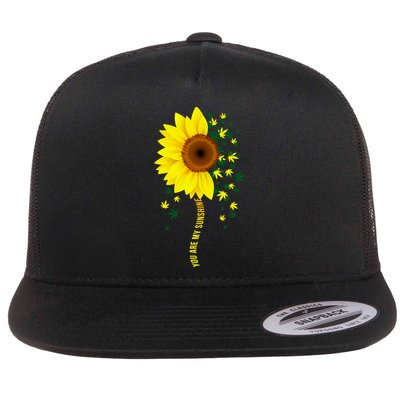 Weed Flower You Are My Sunshine Flat Bill Trucker Hat