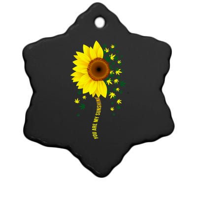 Weed Flower You Are My Sunshine Ceramic Star Ornament