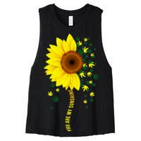 Weed Flower You Are My Sunshine Women's Racerback Cropped Tank