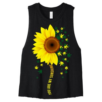 Weed Flower You Are My Sunshine Women's Racerback Cropped Tank