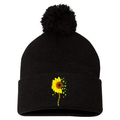 Weed Flower You Are My Sunshine Pom Pom 12in Knit Beanie