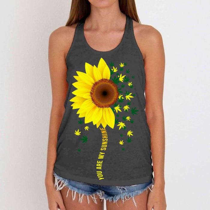 Weed Flower You Are My Sunshine Women's Knotted Racerback Tank