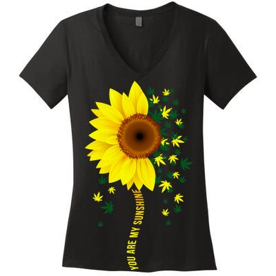 Weed Flower You Are My Sunshine Women's V-Neck T-Shirt