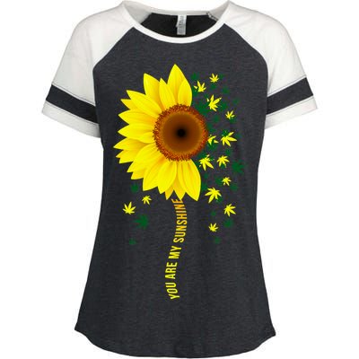 Weed Flower You Are My Sunshine Enza Ladies Jersey Colorblock Tee