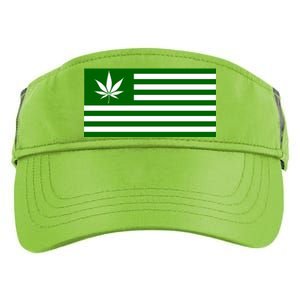 Weed Green America Flag Adult Drive Performance Visor