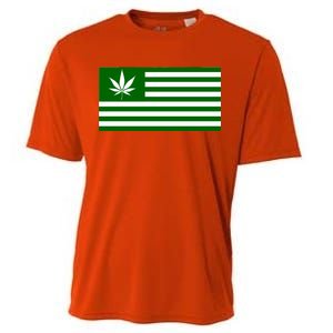 Weed Green America Flag Cooling Performance Crew T-Shirt