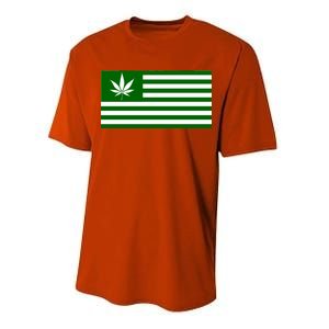 Weed Green America Flag Performance Sprint T-Shirt