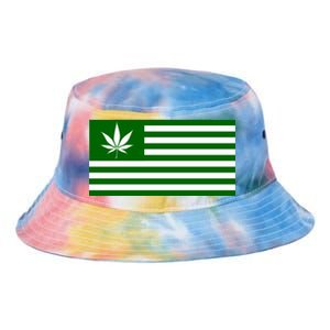 Weed Green America Flag Tie Dye Newport Bucket Hat