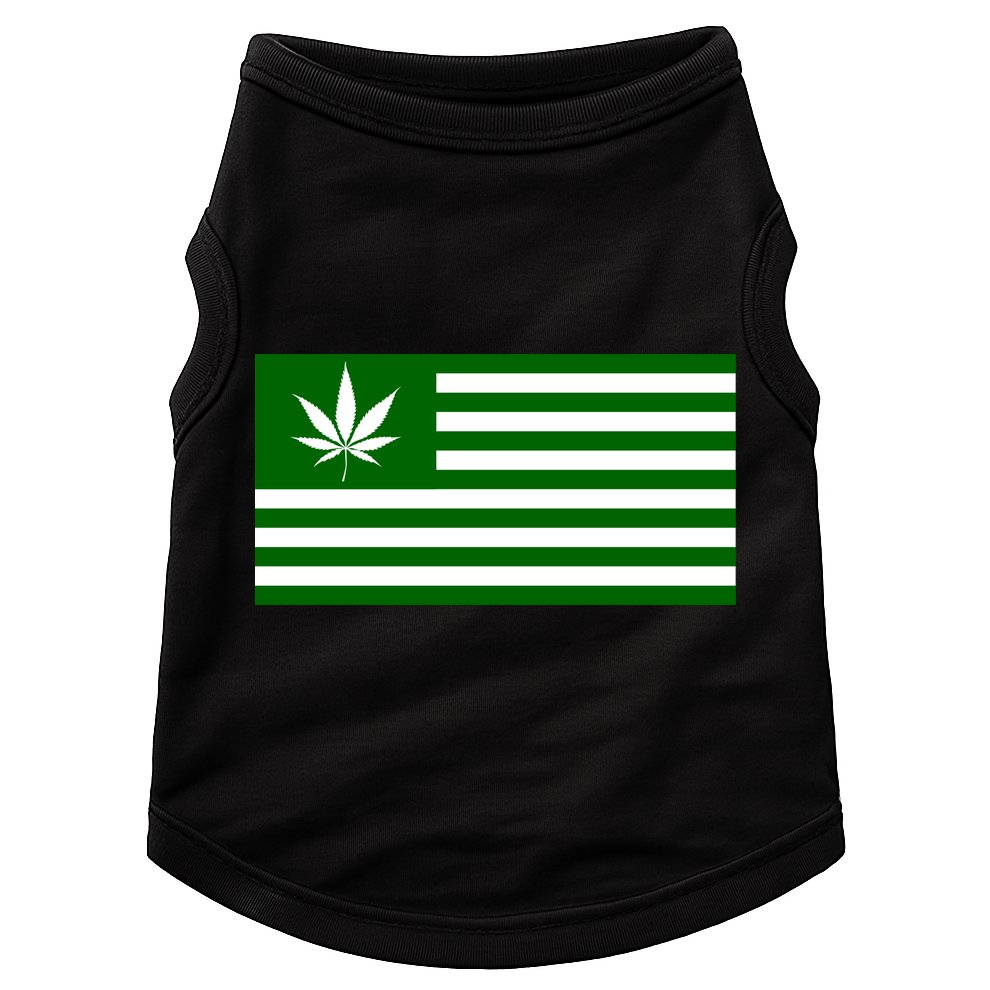 Weed Green America Flag Doggie Tank