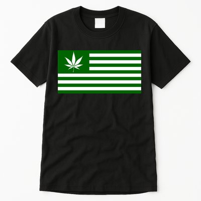Weed Green America Flag Tall T-Shirt
