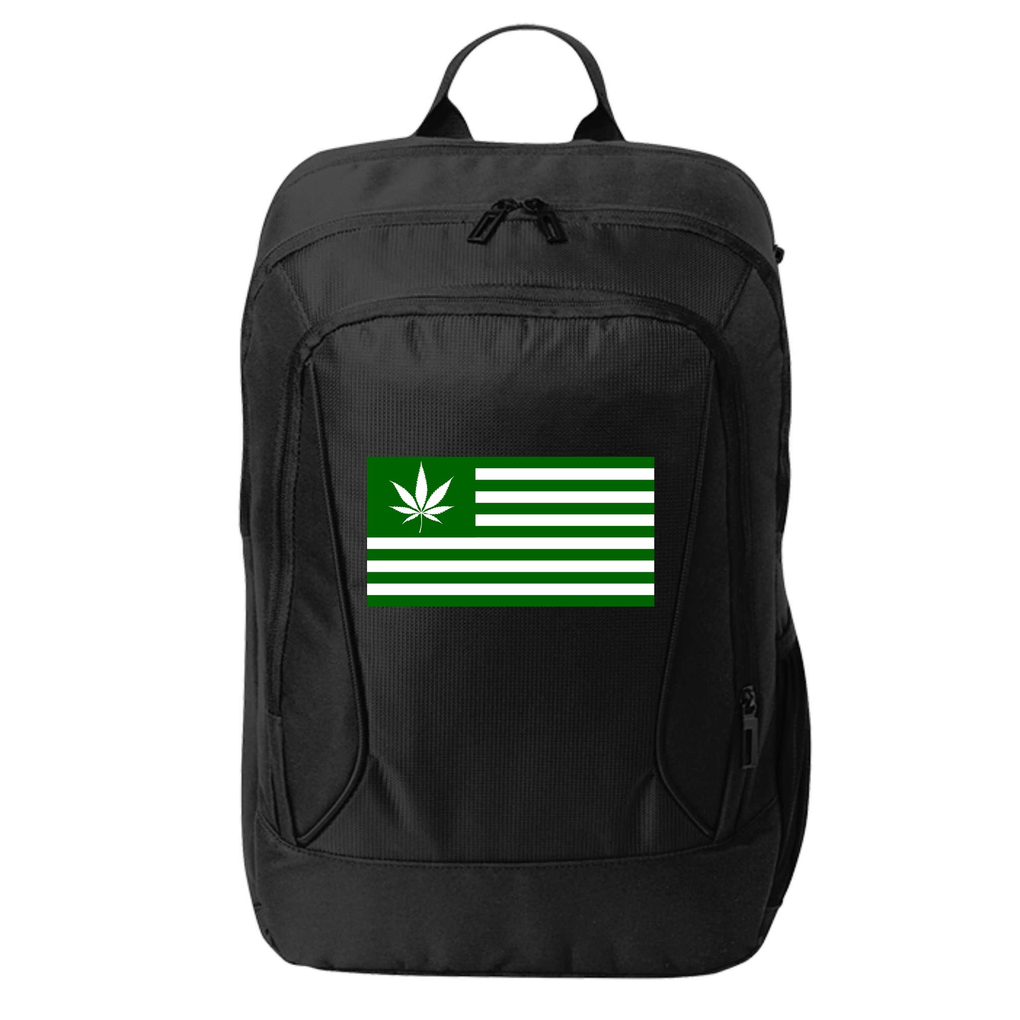 Weed Green America Flag City Backpack