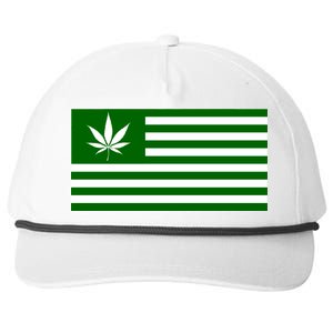 Weed Green America Flag Snapback Five-Panel Rope Hat