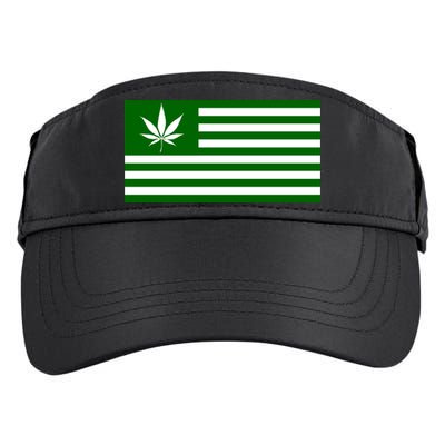 Weed Green America Flag Adult Drive Performance Visor