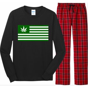 Weed Green America Flag Long Sleeve Pajama Set