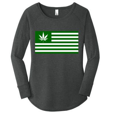 Weed Green America Flag Women's Perfect Tri Tunic Long Sleeve Shirt