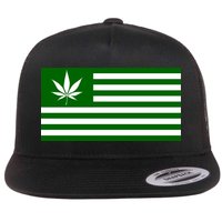 Weed Green America Flag Flatbill Hat