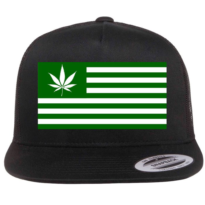 Weed Green America Flag Flatbill Hat