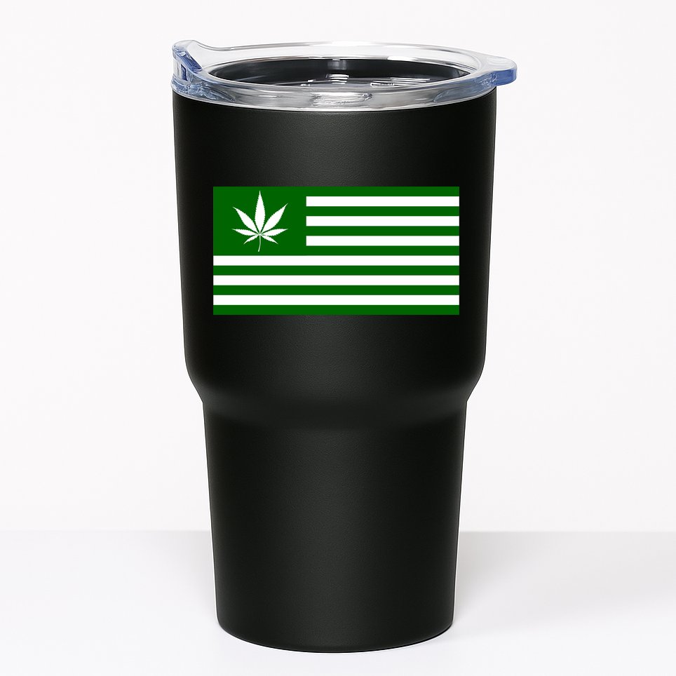 Weed Green America Flag Tumbler