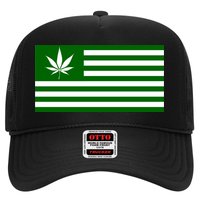 Weed Green America Flag Trucker Hat