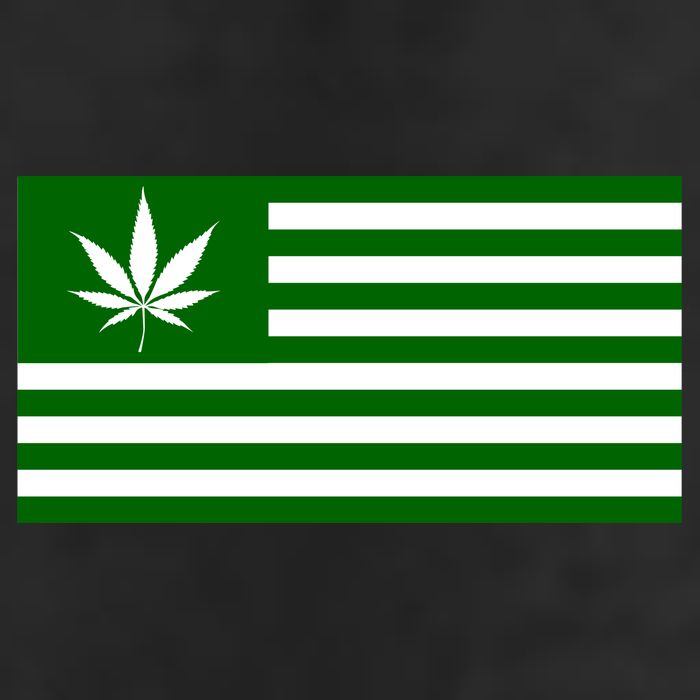 Weed Green America Flag Trucker Hat