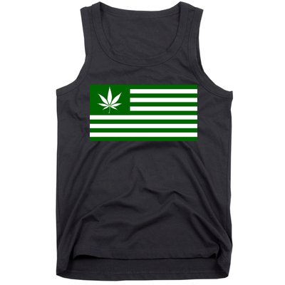 Weed Green America Flag Tank Top