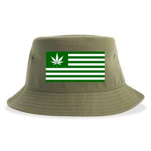 Weed Green America Flag Sustainable Bucket Hat