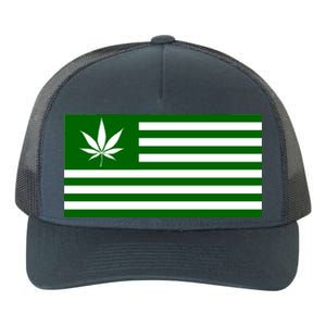 Weed Green America Flag Yupoong Adult 5-Panel Trucker Hat