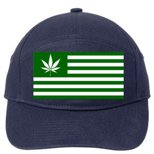 Weed Green America Flag 7-Panel Snapback Hat