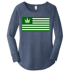 Weed Green America Flag Women's Perfect Tri Tunic Long Sleeve Shirt