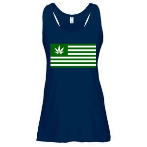 Weed Green America Flag Ladies Essential Flowy Tank