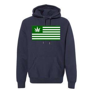 Weed Green America Flag Premium Hoodie