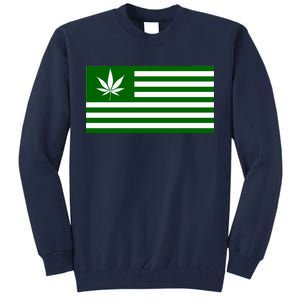 Weed Green America Flag Tall Sweatshirt