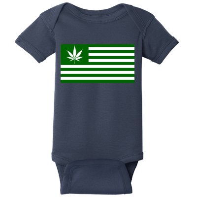 Weed Green America Flag Baby Bodysuit