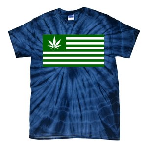 Weed Green America Flag Tie-Dye T-Shirt