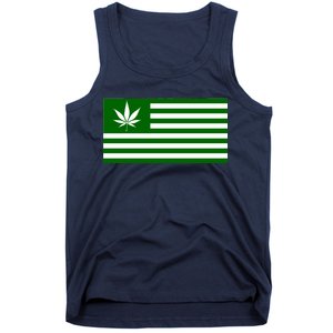 Weed Green America Flag Tank Top