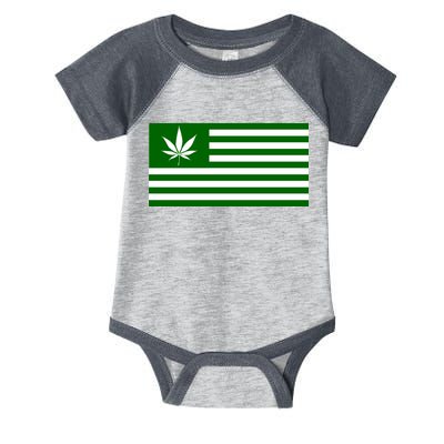 Weed Green America Flag Infant Baby Jersey Bodysuit