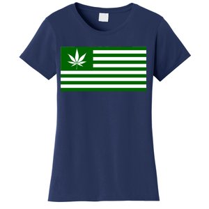 Weed Green America Flag Women's T-Shirt