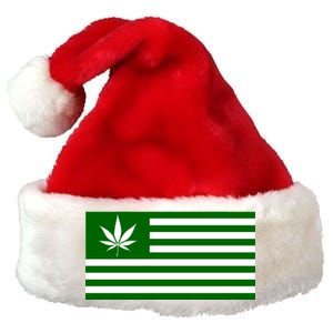 Weed Green America Flag Premium Christmas Santa Hat